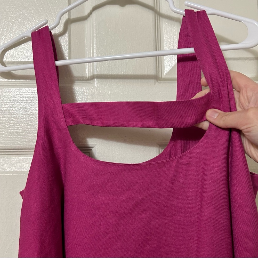 NWT Maeve Anthropologie Lorraine Sleeveless Mini Dress in Magenta Size Medium - Picture 7 of 12